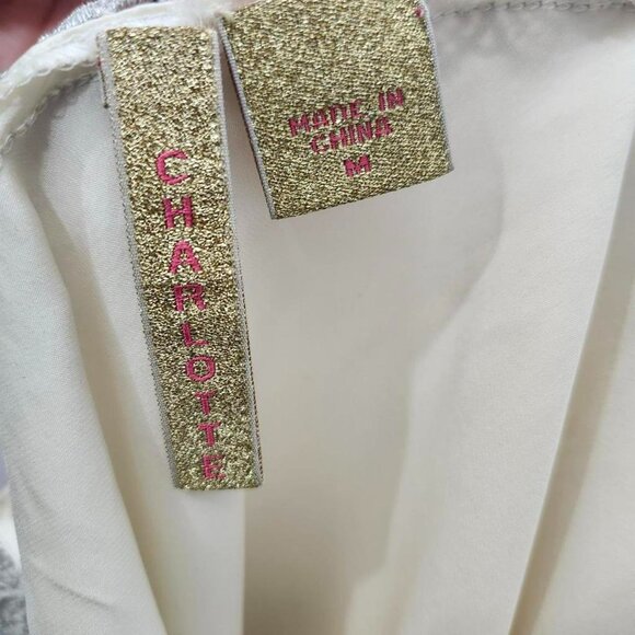 Cream and silver silk lace cami - Picture 5 of 5